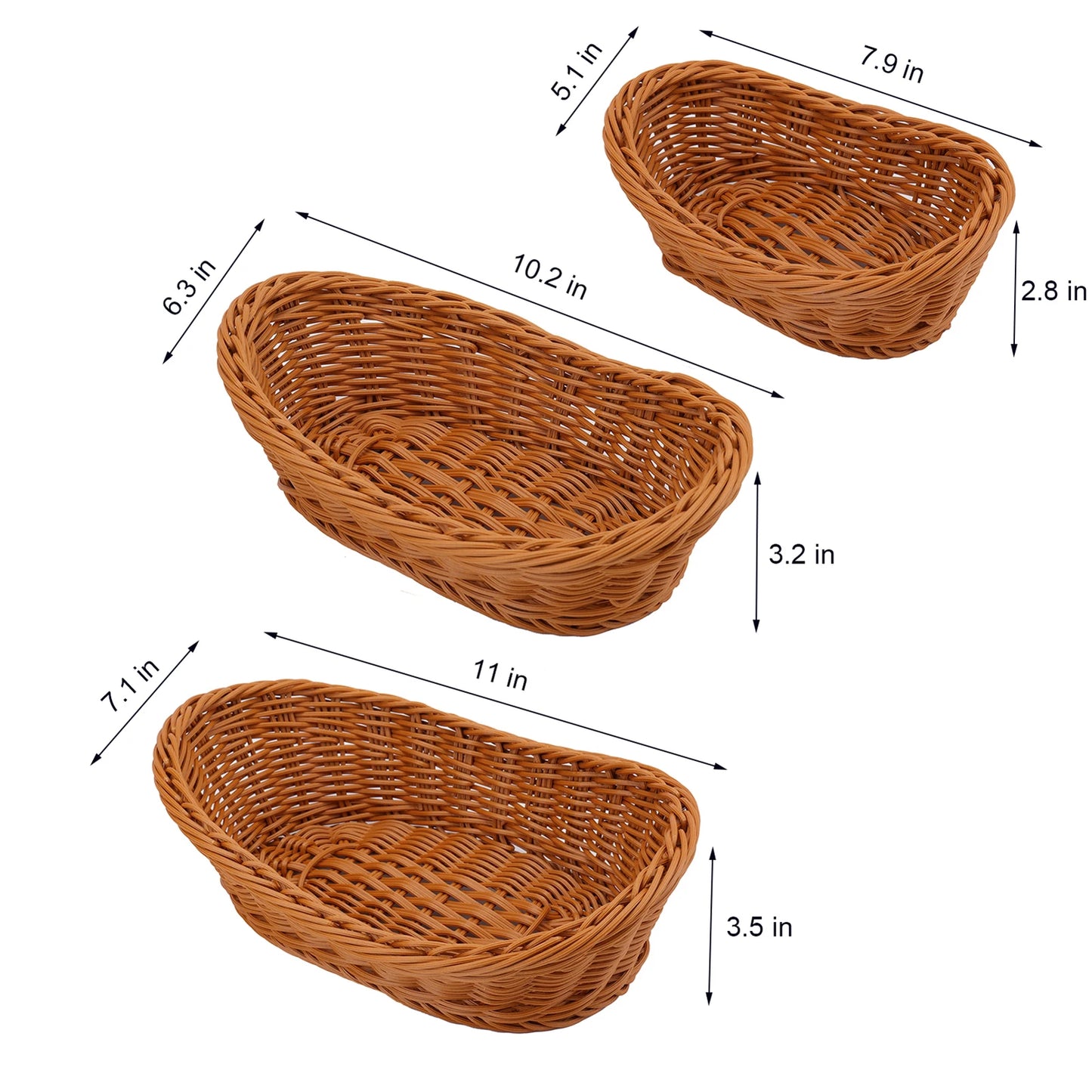 Simulation Hand Woven Rattan Basket Kitchen Supplies Food Serving Holders Suitable for Restaurant Vegetables CLH@8