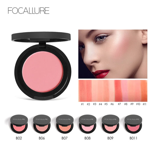 FOCALLURE Rouge-Palette mit 16 Farben, Make-up, Nude Matte Rouge, Bronzer, Puder-Palette, Schimmer, Rouge-Palette für Gesicht, Make-up, Kosmetik