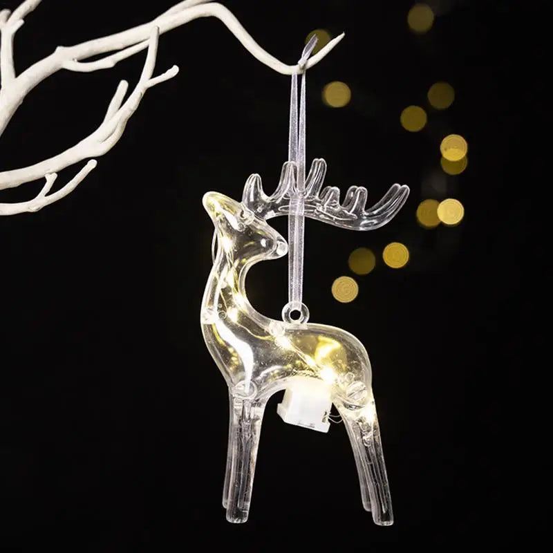 2025 Christmas Tree Hangings Reindeer Ornaments Illuminated Christmas Tree House Deer Tree Keepsake Christmas Decorations