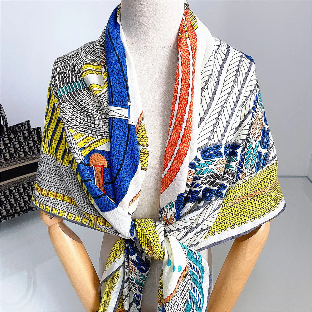 Cashmere Silk Luxury Designer Shawl by Hand-rolled Edges Scarves Giant Decoration Warm Soft Winter Accessories 130cm 130cm