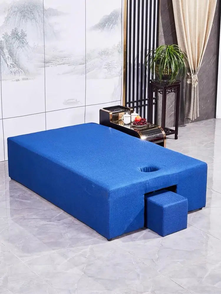 DESIGN Spa Shop Furniture Modern Wood Frames Body Folding Portable Beauty Facial Salon Massage Bed with Storage Cabinet