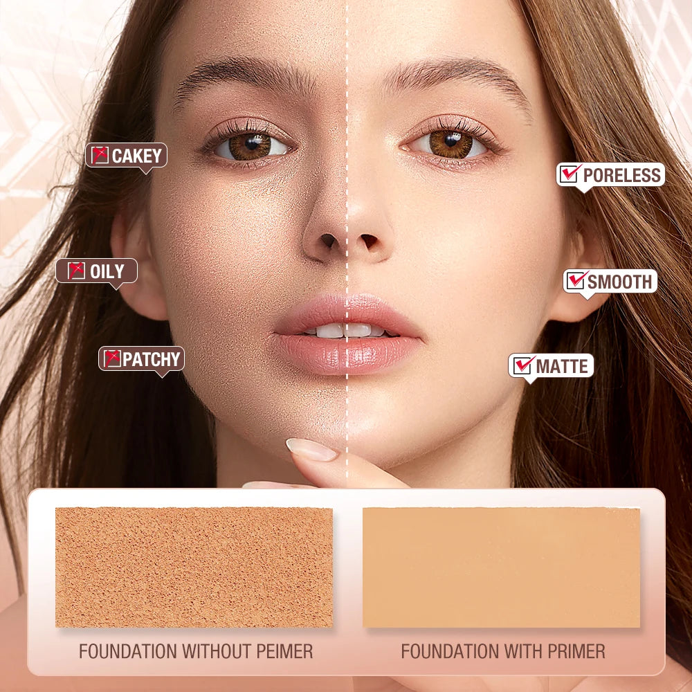 O.TWO.O Makeup Base Face Primer Cream Invisible Pore Light Oil-Free Smooth Makeup Finish Foundation Primer Cosmetic