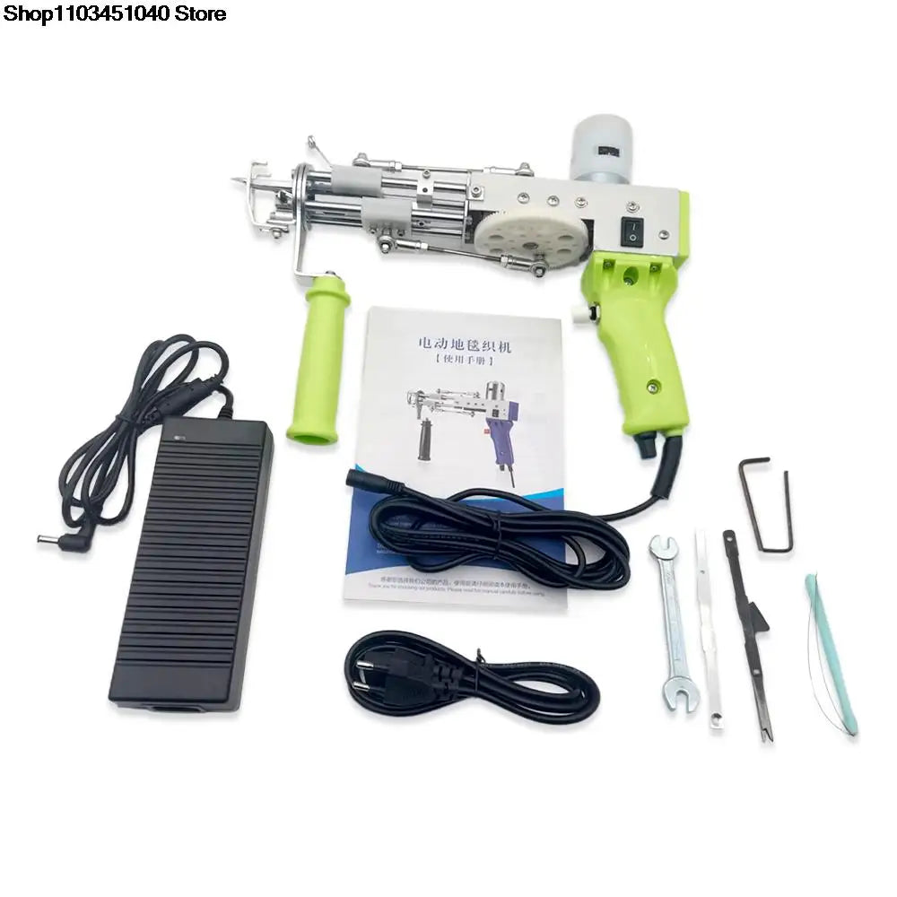 2 in 1 TuftingGun Electric Carpet Weaving Flocking Machine Tufting Gun Set Cut Pile Loop Pile with Ball of Yarn pistol carpetgun