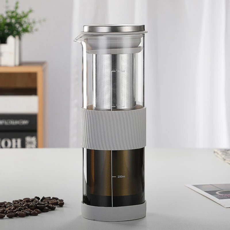 Portable Airtight Cold Brew Iced Coffee Maker 800ml Large Capacity Cold Brew Coffee Maker Manual Cold Brew Coffee Maker Tea Pot