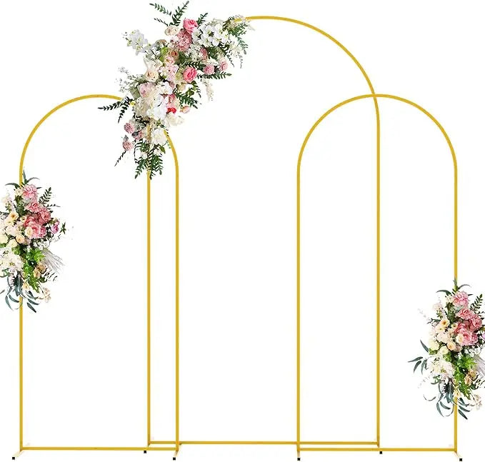 Wedding Arch Backdrop Stand Gold Metal Arch Stand Set of 2 for Birthday Party Wedding Ceremony Baby Shower Graduation Decoration