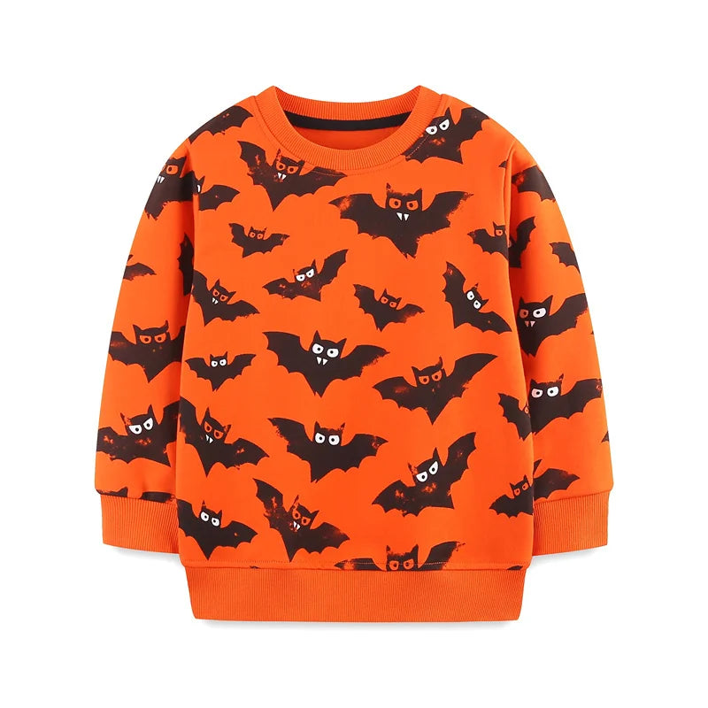 Jumping Meters 2-7T Halloween Boys Girls Sweatshirts Long Sleeve Baby Clothing Pumpkin Toddler Hooded Costume Kids Shirts