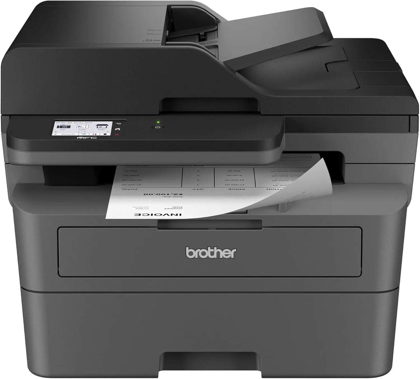 Wireless Compact Monochrome All-in-One Laser Printer with Copy, Scan and Fax, Duplex, Black & White  Includes Refresh