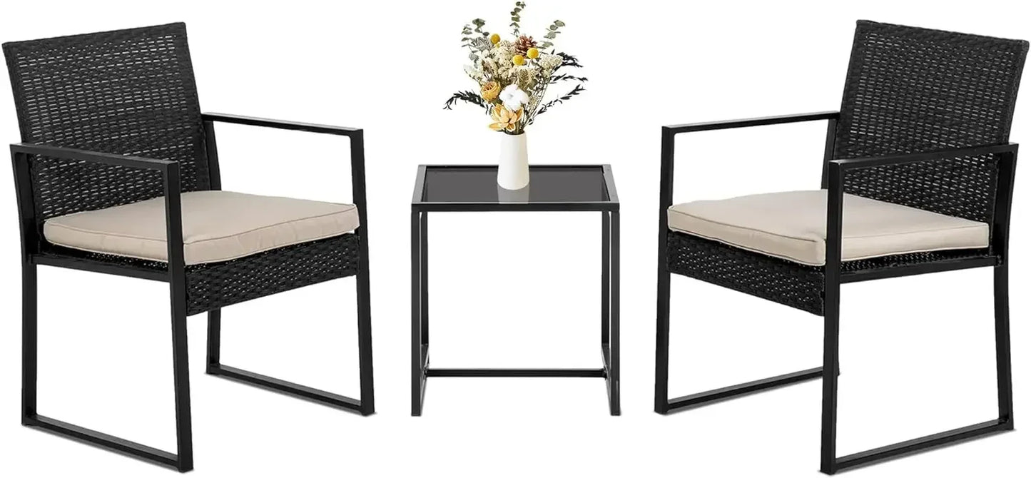 Rattan Garden Furniture Sets, Outdoor Bistro Set, Wicker Patio Chairs, Free Shipping, 3 Pcs