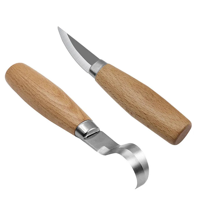 Wood Carving Knife Chisel Hook Knife Carving Tools Ergonomic Woodworking Spoon Durable Crooked Beginners Sculptural Professional