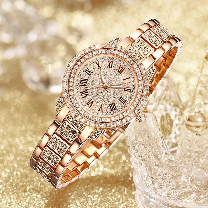 Women's Luxury Crystal Exquisite Wristwatch Quartz Relogio Feminino Casual Ladies Watches Clock Montre Femme Mujer Female Saati