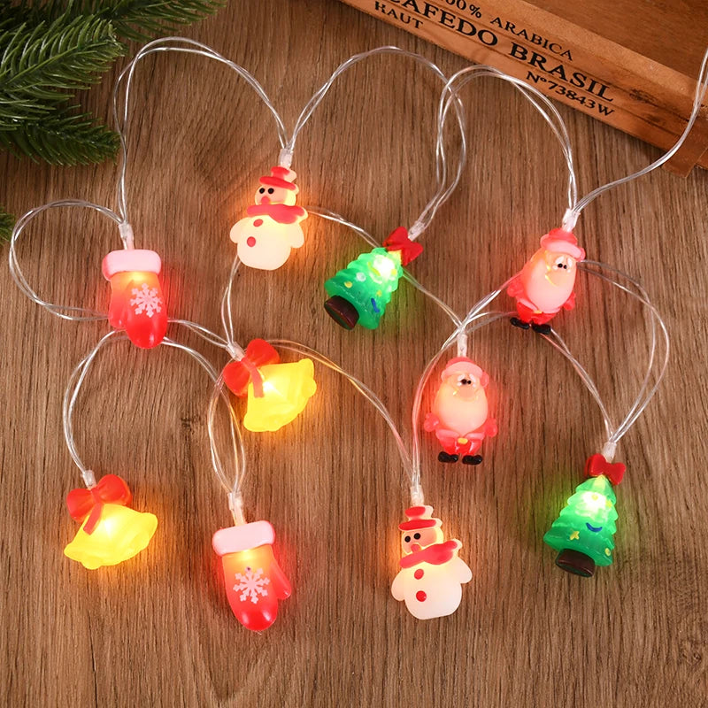 1.5/3M Christmas LED String Light Santa Claus Snowman Xmas Tree Ornaments 2024 Christmas Decoration For Home 2025 New Year Gift