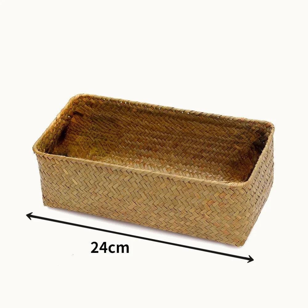 Wicker Weave Storage Basket for Kitchen Fruit Dish Food Bread Sundries organizer Rattan Picnic Container Storage Case mx9191743