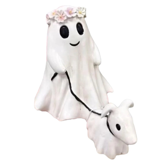 Ghost Walking Dog Statue Halloween Ghost Walking Dog Statue Halloween Creative Ghost Walking His Ghost Dog Desk Decoration