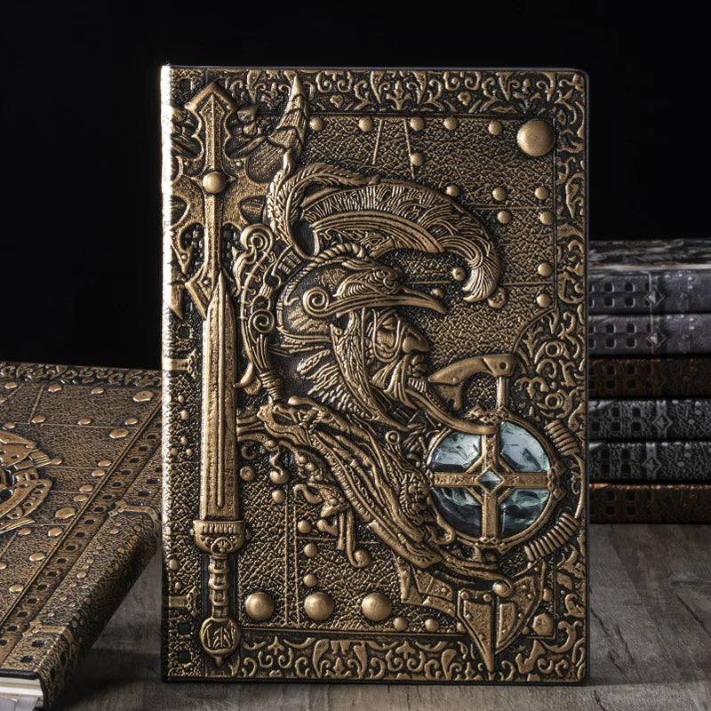 A5 Hardcover Notebook Vintage Legend Character Embossed Diary PU Notepad Travel Planner Journals Office School Stationery