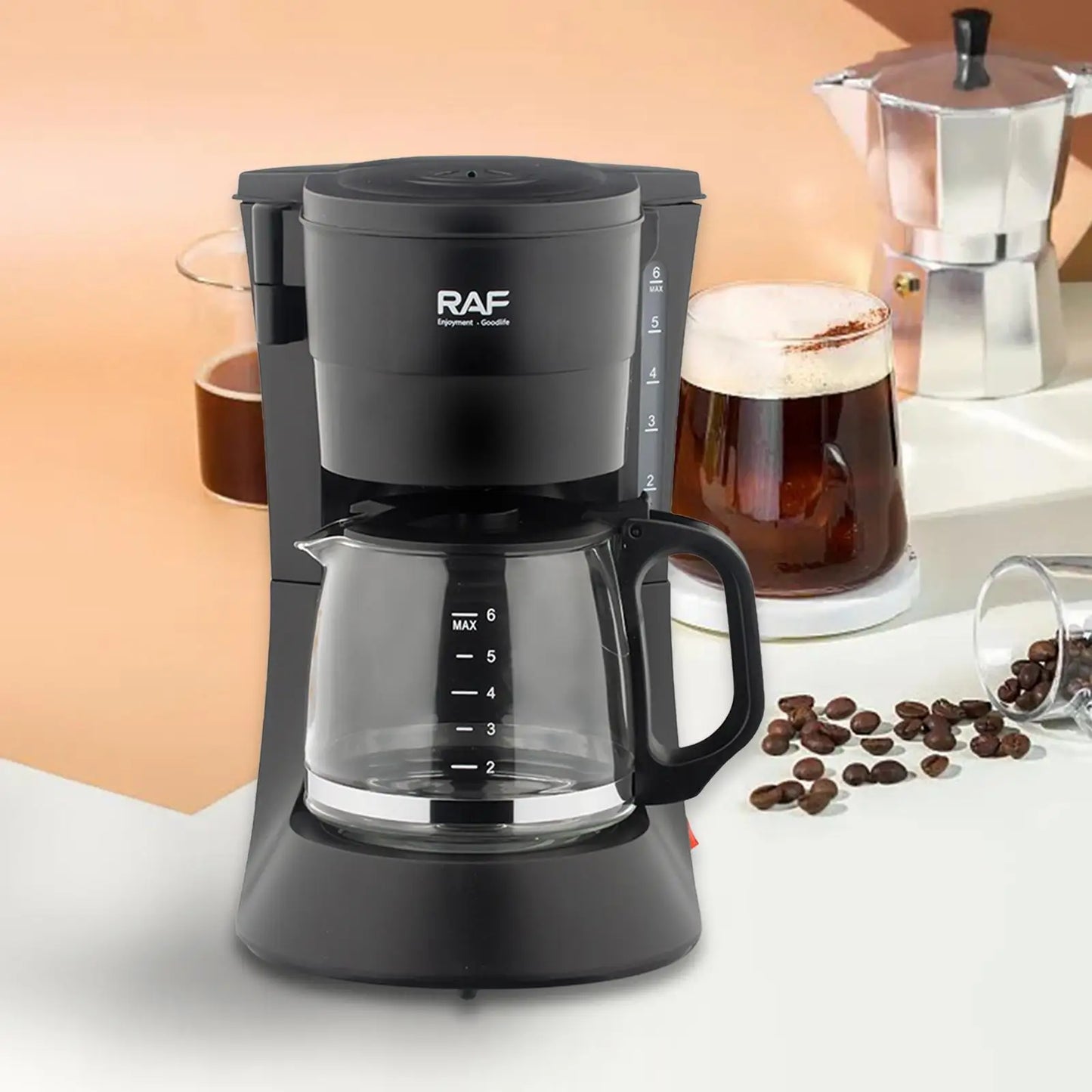 Drip Coffee Maker Home Use Coffee Brewer EU Adapter for Kitchen Latte Office