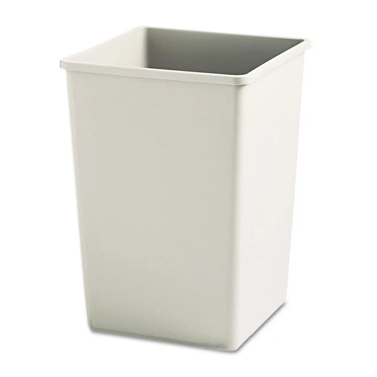 Commercial Products 35-Gallon Untouchable Square Trash/Garbage Can for Offices/Stores/Restaurants, Beige