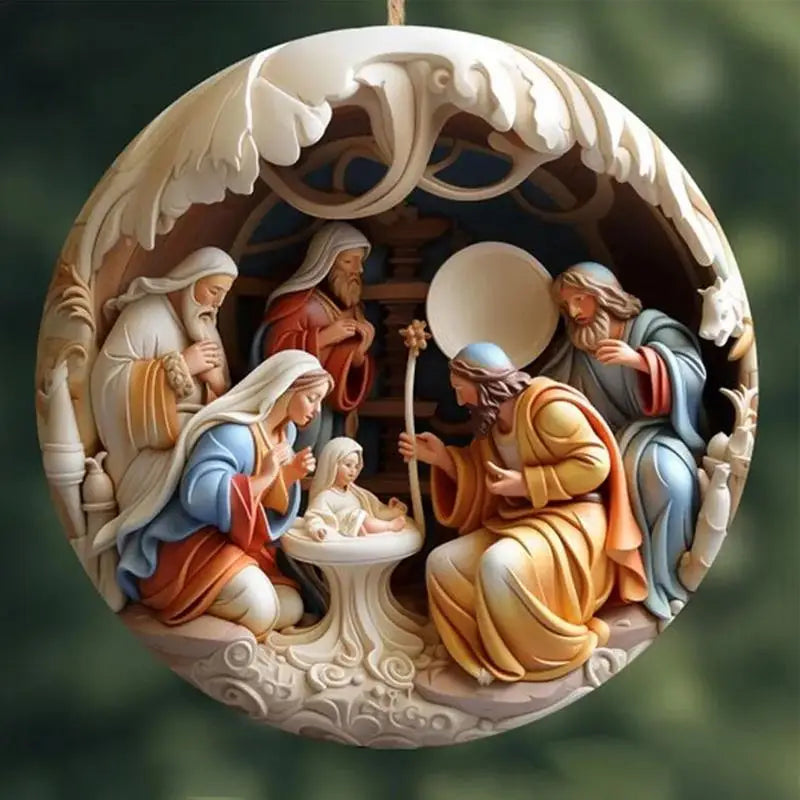 Christmas Nativity Ornaments 5pcs Nativity Keepsake Religious Ornament Exquisite Indoor Nativity Scene Ornaments For Christmas