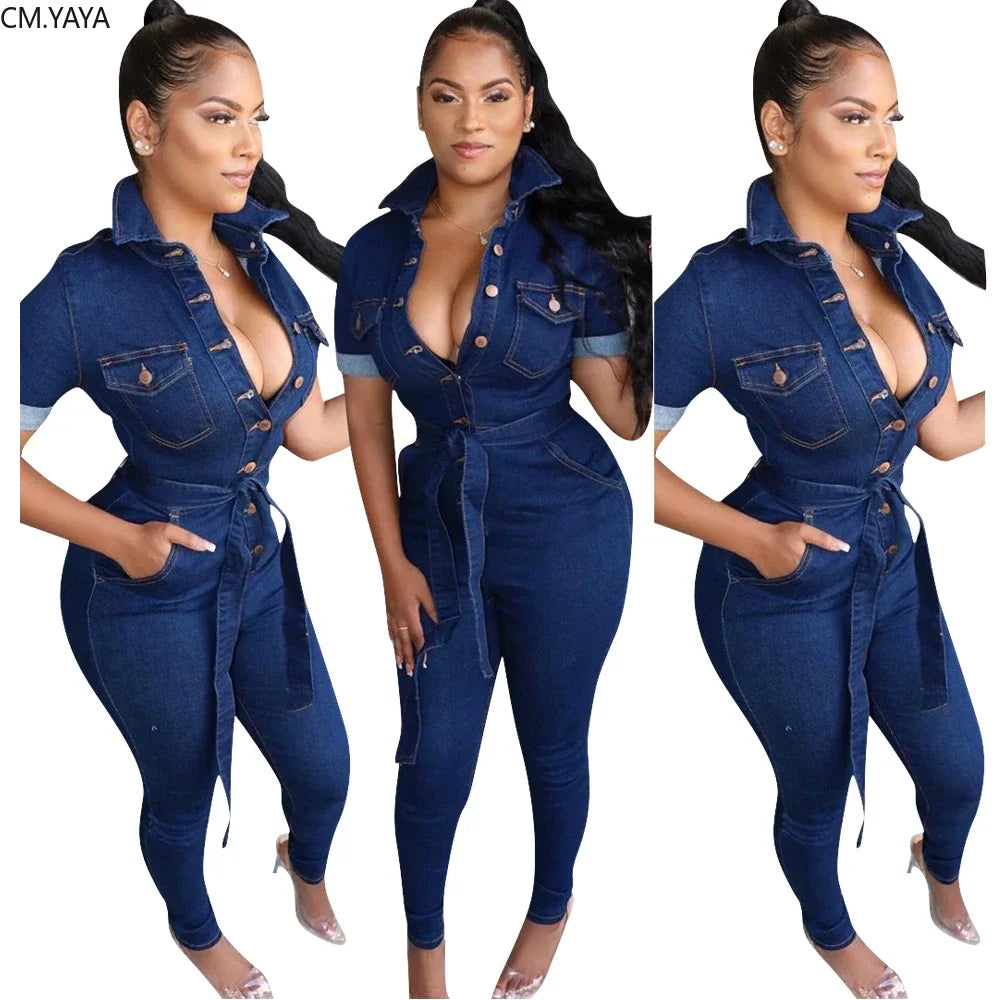 GL Autumn Winter women Denim Jeans Full Sleeve Sashes Bodycon Jumpsuit Sexy Club Night Romper playsuit Overall outfit W8219