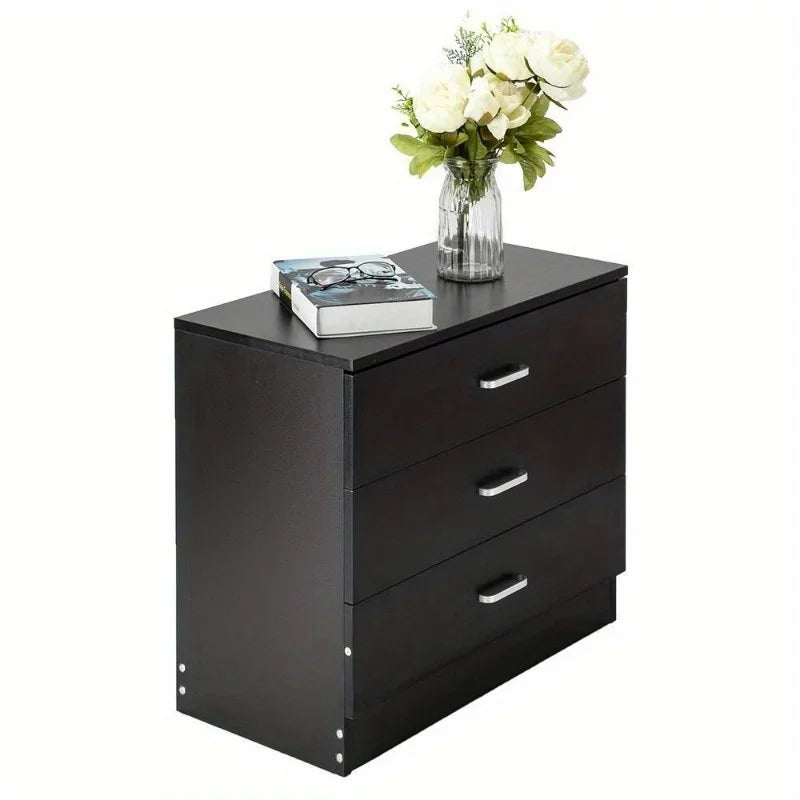 3 Drawers Nightstand End Table Small Chest Dresser Storage Bedroom Cabinet