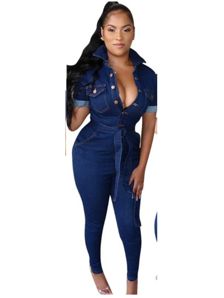 GL Autumn Winter women Denim Jeans Full Sleeve Sashes Bodycon Jumpsuit Sexy Club Night Romper playsuit Overall outfit W8219