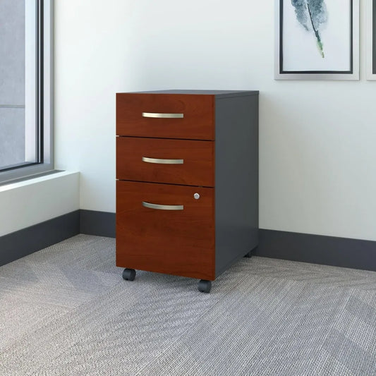 Series C 3 Drawer Rolling File Cabinet, Fully Assembled Under Desk Storage with Wheels for Home and Professional Office