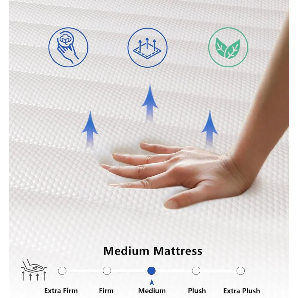 Sleeping Mats Mattresses With Memory Foam and Pocket Spring Mattress Inflatable Medium Firm. Non-Fiberglass Bed Mat Matress Twin