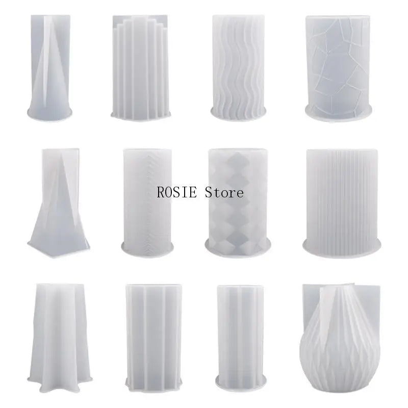 Cylinder Silicone Candle Mold DIY Stripe Candles Dinner Ornament Making Plaster Epoxy Resin Molds Home Decor Handmade Gifts