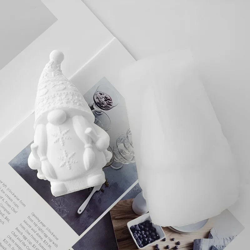 Ski Dwarf Candle Silicone Mold DIY Handmade Aromatherapy Candle Plaster Pendant Silicone Mold