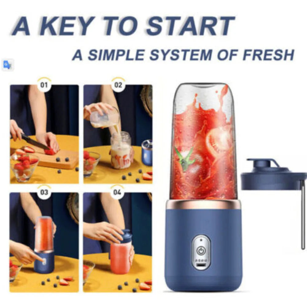 Electric Juice Maker Portable Blender Smoothie Mini Juicer Fruit Hine 400Ml