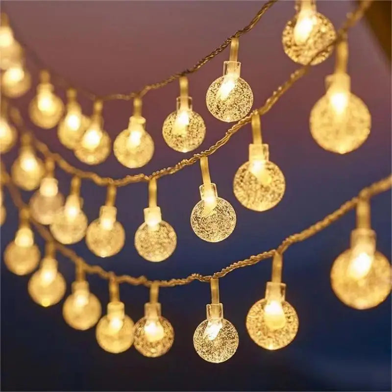 1.5M/3M Snowflake star LED String Light Fairy Lights Festoon Battery Operated Garland For Christmas Tree Ornament Navidad 20243