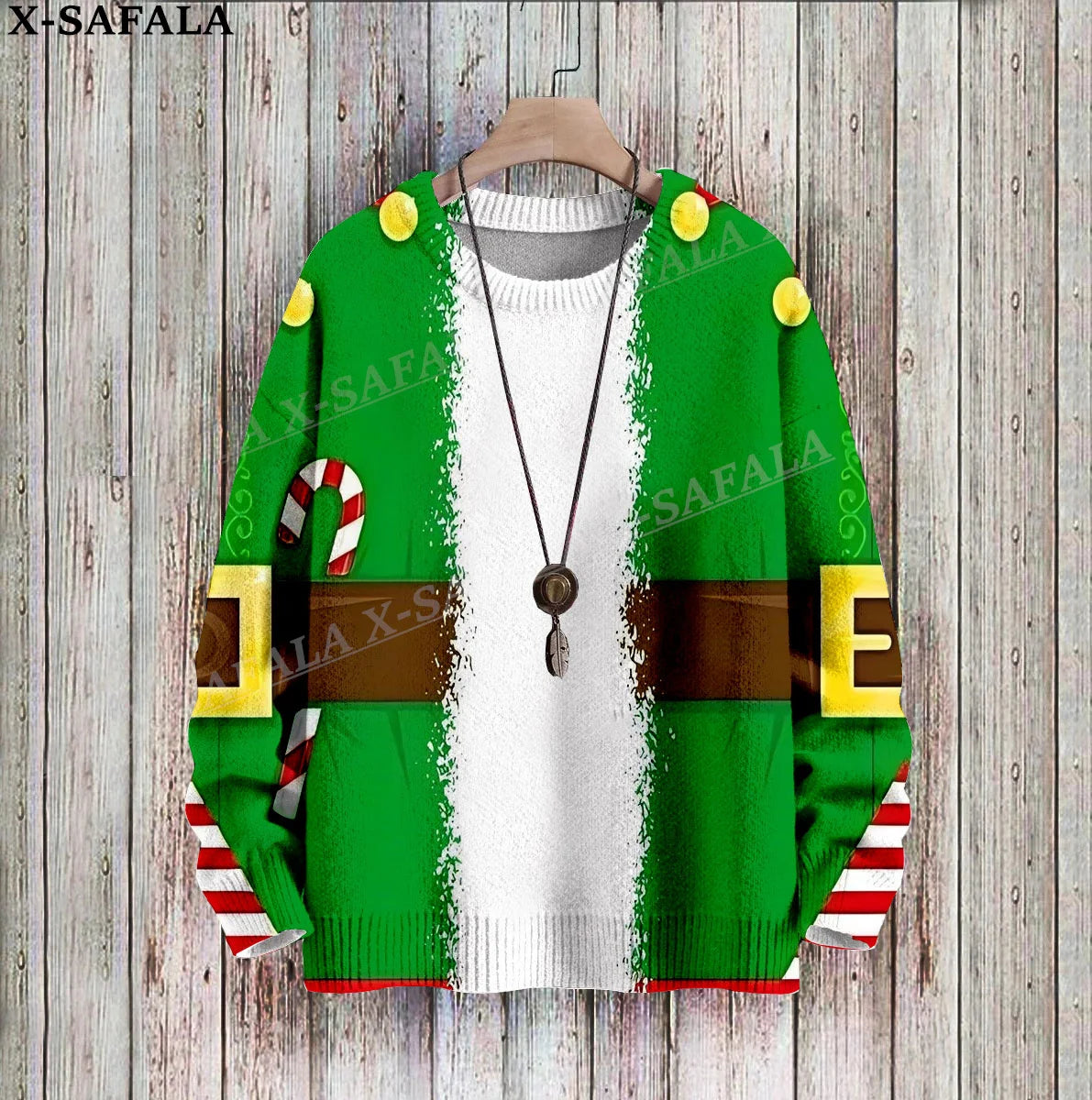 Santa Claus Funny Christmas Gift Cosplay Ugly Christmas Knit Sweaters Christmas Gift Jumpers Tops Couple Party Unisex Casual-4