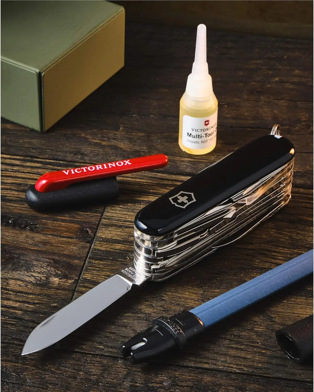 Swiss Army Knife, 33 Function Swiss Made Pocket Knife with Large Blade, Screwdriver, Chisel and Combination Pliers