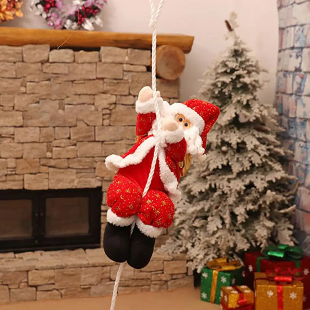 Xmas Tree Hanging Pendant Christmas Santa Claus Climbing Rope Christmas Decoration DIY Wedding Party Decor New Year navidad