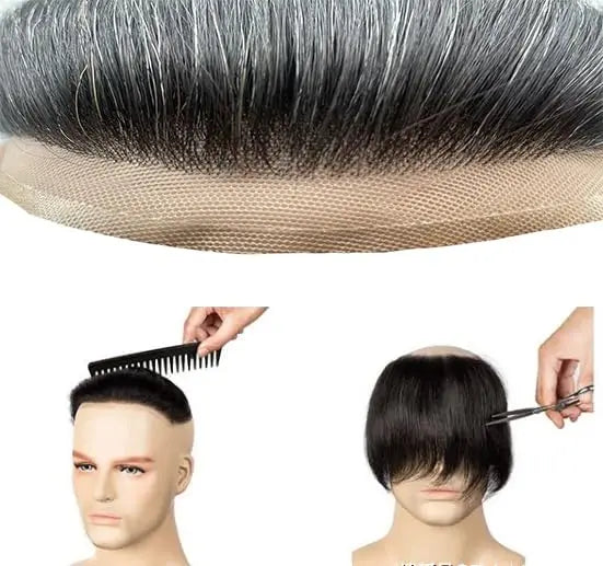 Toupee for Men Hair Pieces Men Toupee Human Hair Replacement System for Men Hair Prosthesis Men Hair Patch Units