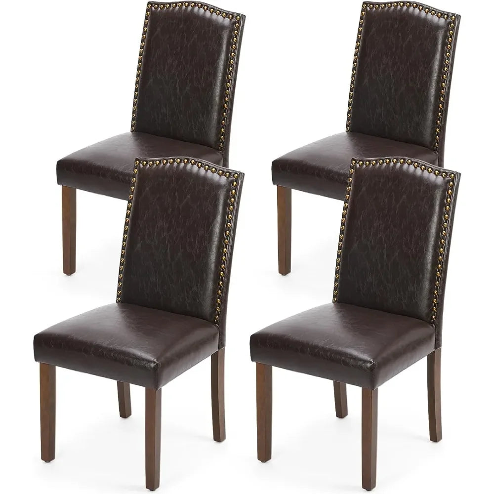 Upholstered Dining Chairs Set of 4, Modern Upholstered Leather Dining Room Chair Mid-Century Accent Dinner Chair for Living