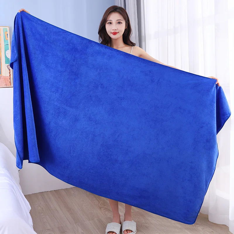 super large smooth and soft double-sided quick-drying microfiber bath towel thickened non-linting towel Sports beauty bath towe