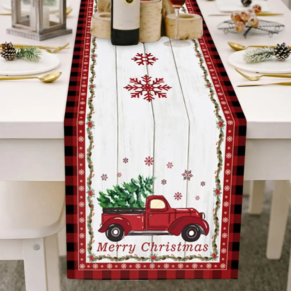 Christmas Table Runner  Durable Washable Table Decoration  Xmas Hotel Dining Table Runner Home Decoration