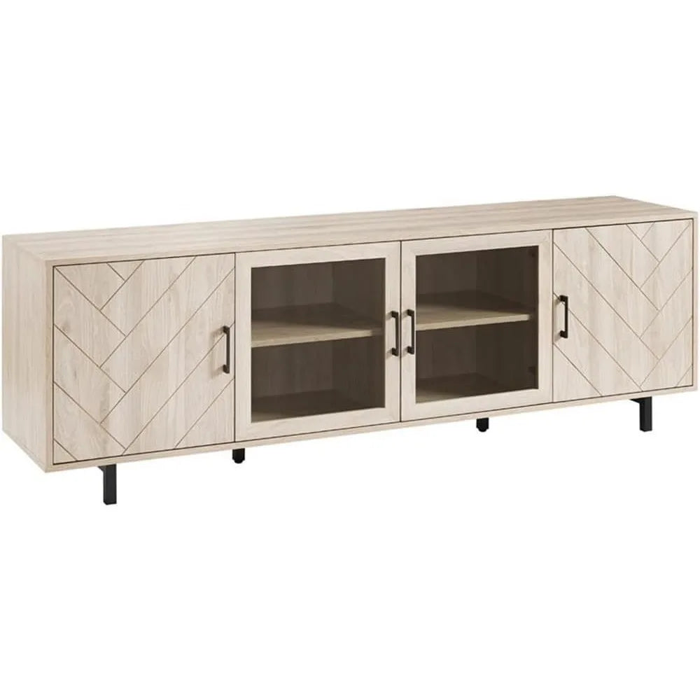 Harper Modern 4 Door Herringbone Stand for TVs up to 80 Inches, 70 Inch, Electronic Devices, Media, and Related Accessorie