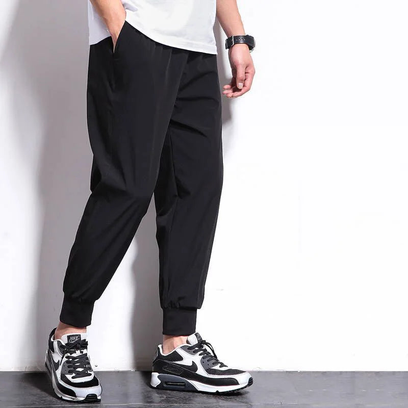 10XL Black Casual Pants Mens Oversized Joggers Sweatpants Breathable Baggy Trousers Men Elastic Waist Quick Dry Pants Streetwear