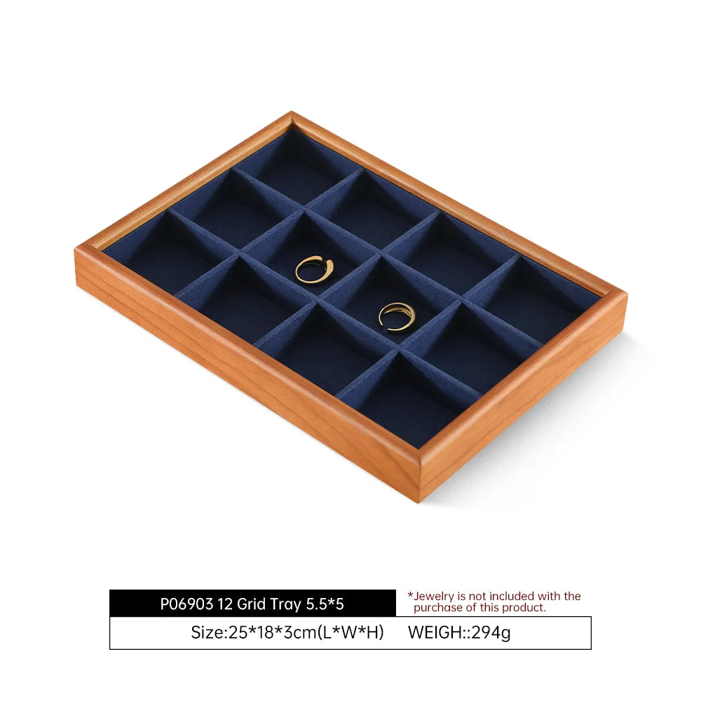 YinBeiNi Ring Bracelet Necklace Display Tray Wooden Jewelry Storage Organizer Pendant Chain Accerssories Display Pallet P068