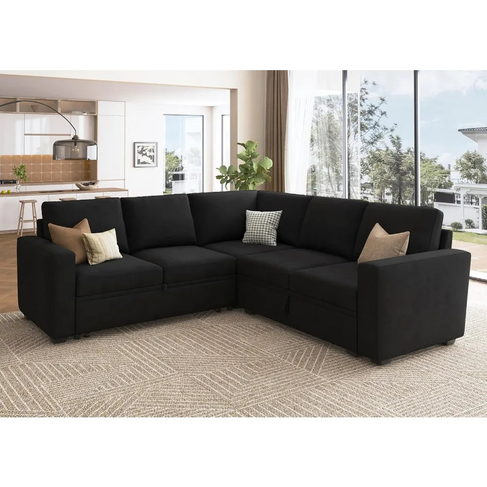 Velvet L Shaped Sectional Couch With Storage Seat Sofas for Living Room Sofa Black Sofy Do Salon Furniture Sectionals Chair Home