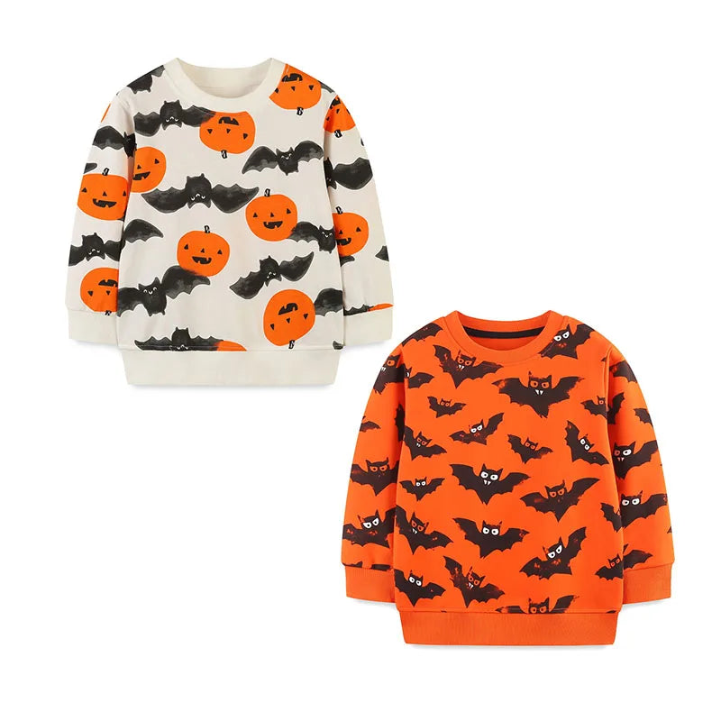 Jumping Meters 2-7T Halloween Boys Girls Sweatshirts Long Sleeve Baby Clothing Pumpkin Toddler Hooded Costume Kids Shirts