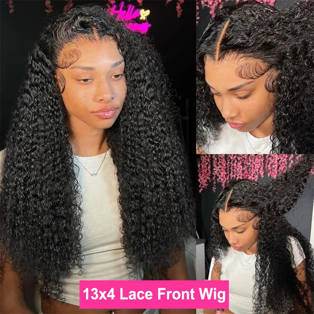 Human Hair Lace Wigs Remy Brazilian Transparent Deep Wave 13x4 Lace Frontal Wig 180% Density Cranberry Hair 13x4 Lace Front Wig