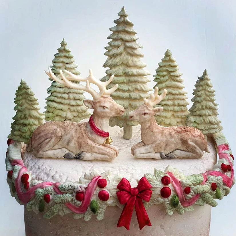 Reindeer Christmas Silicone Sugarcraft Mold Resin Tools Cupcake Baking Mould Fondant Cake Decorating Tools