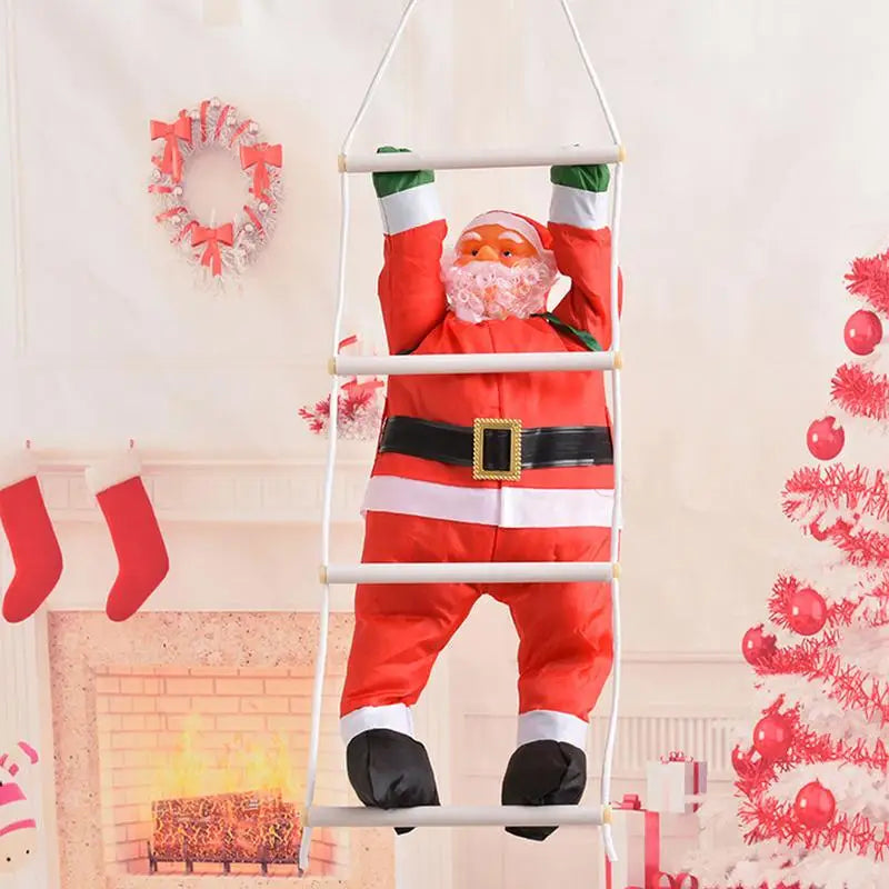 60CM Christmas Santa Claus Climbing Rope Ladder Santa Claus Christmas Tree Decorations Outdoor Santa Claus Doll Pendant