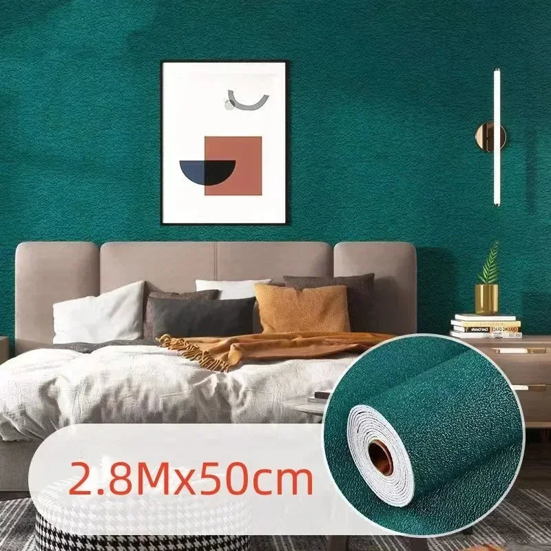 3D Anti-collision Soft Wall Sticker Sponge Self-adhesive Wallpaper Wall Sticker Waterproof Thermal Insulation Foam Wall Sticker