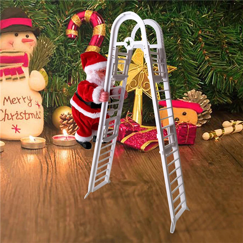 Santa Claus Climbing Ladder Ornaments Xmas Tree Santa Claus Climbing Ladder Rope Hanging Pendant Merry Christmas Decor