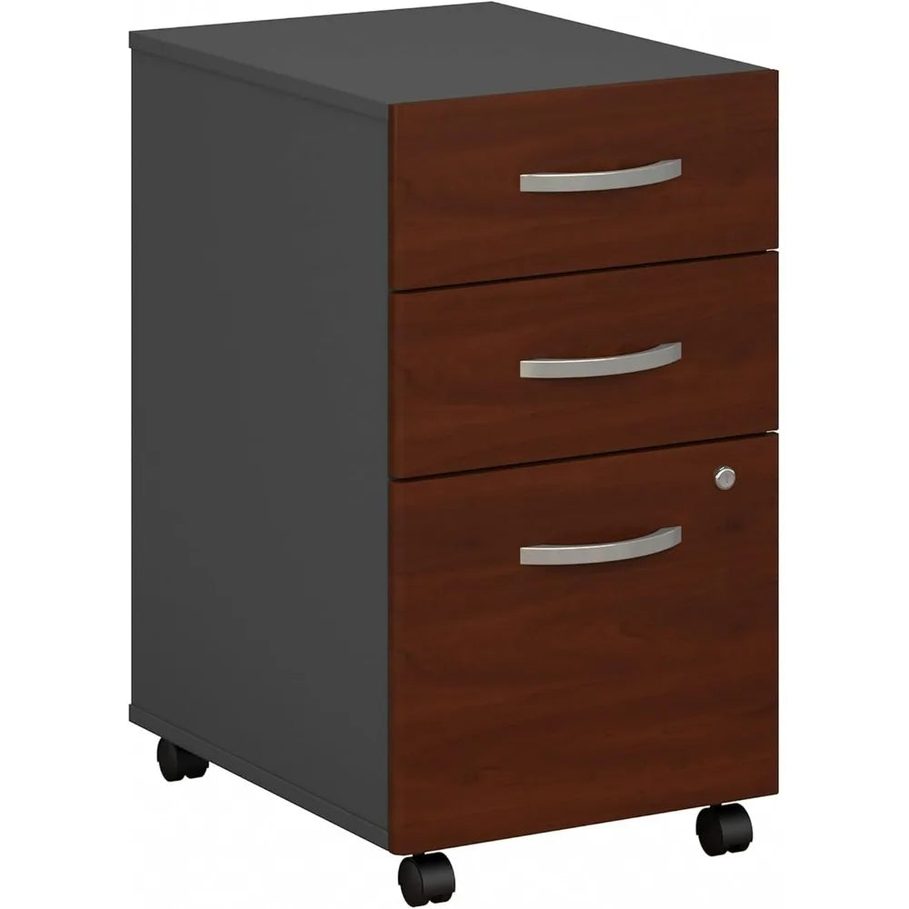 Series C 3 Drawer Rolling File Cabinet, Fully Assembled Under Desk Storage with Wheels for Home and Professional Office