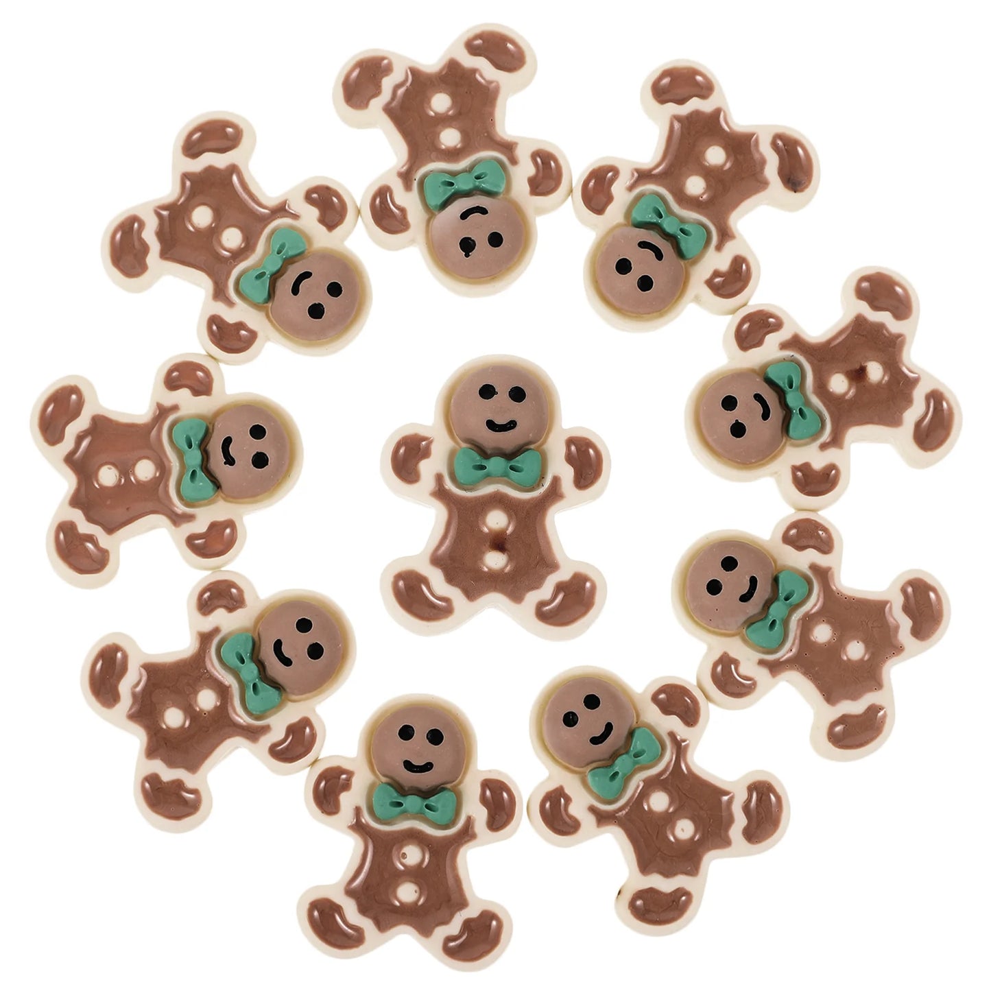 40 Pcs Christmas Accessories Crackers Resin Gingerbread Man DIY Layout Xmas Crafts Decor Tree Keychain Accessory