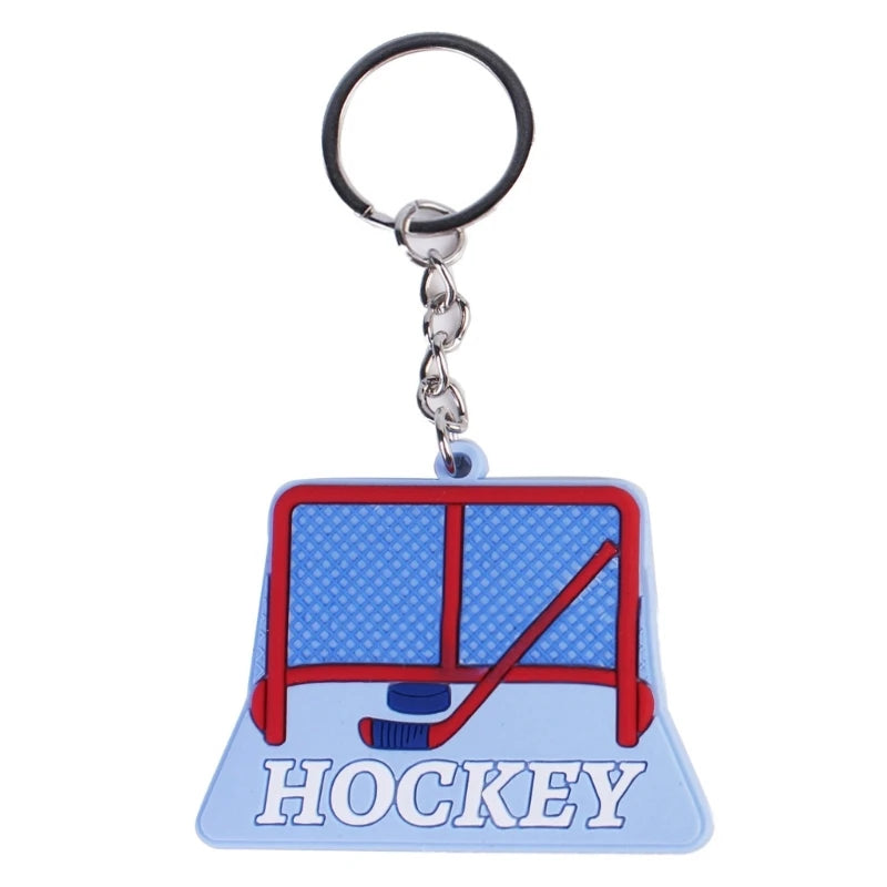 Cartoon Ice Hockey Pendant Keychain Keys Holder Winter Sports Decorative Keyring